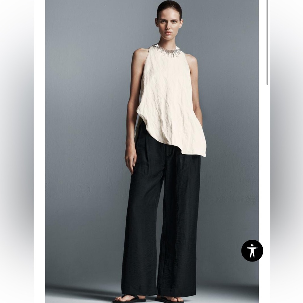 Zara ASYMMETRIC TOP ZW COLLECTION Size XL NWT
